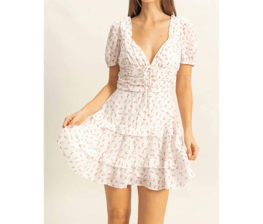 Hyfve - Ditsy Floral Print Tiered Mini Dress