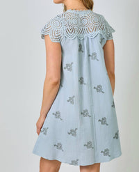 Mystree - Eyelet Sleeve Dress