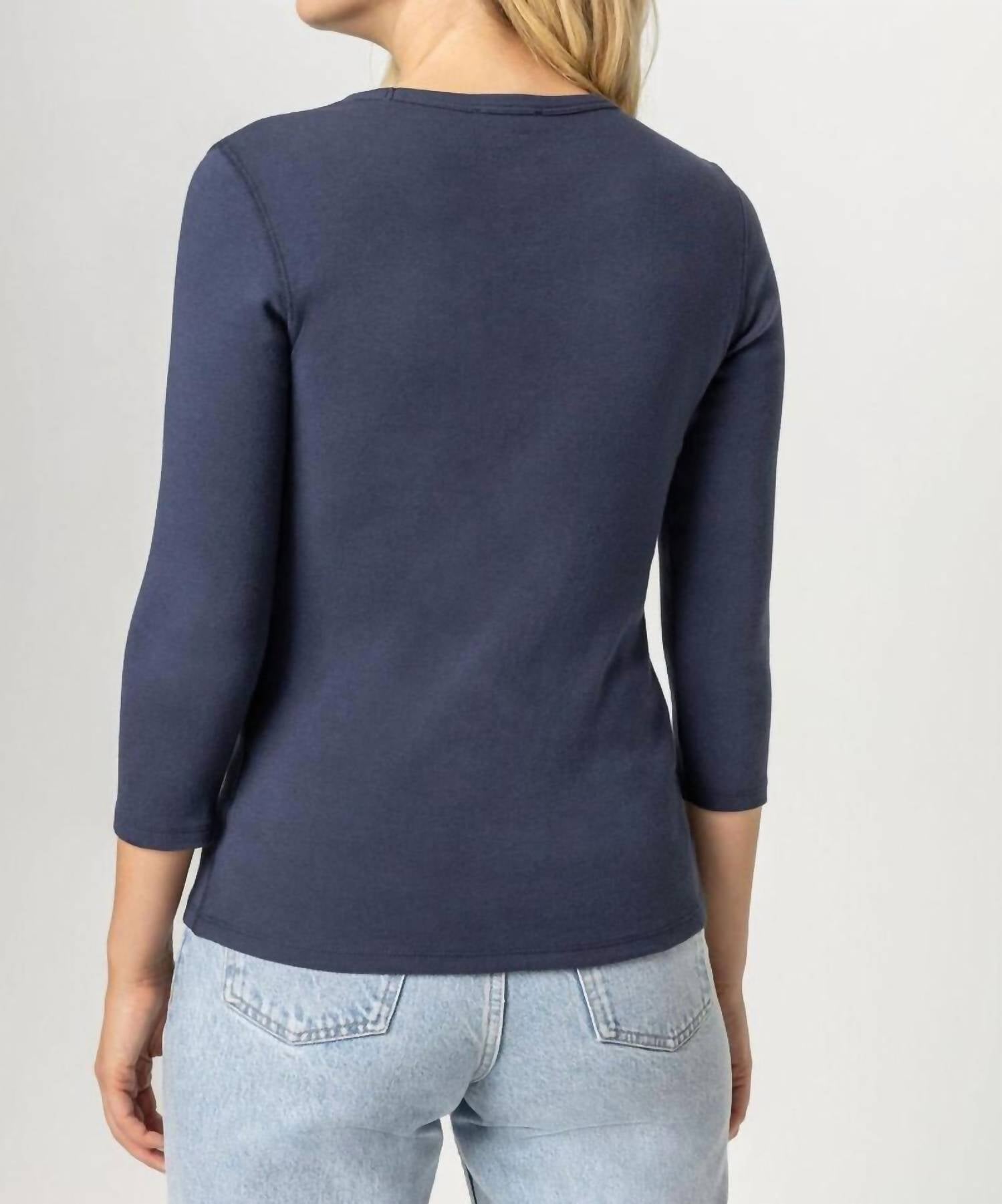 Lilla P - Three Quarter Sleeve Crew Neck Top