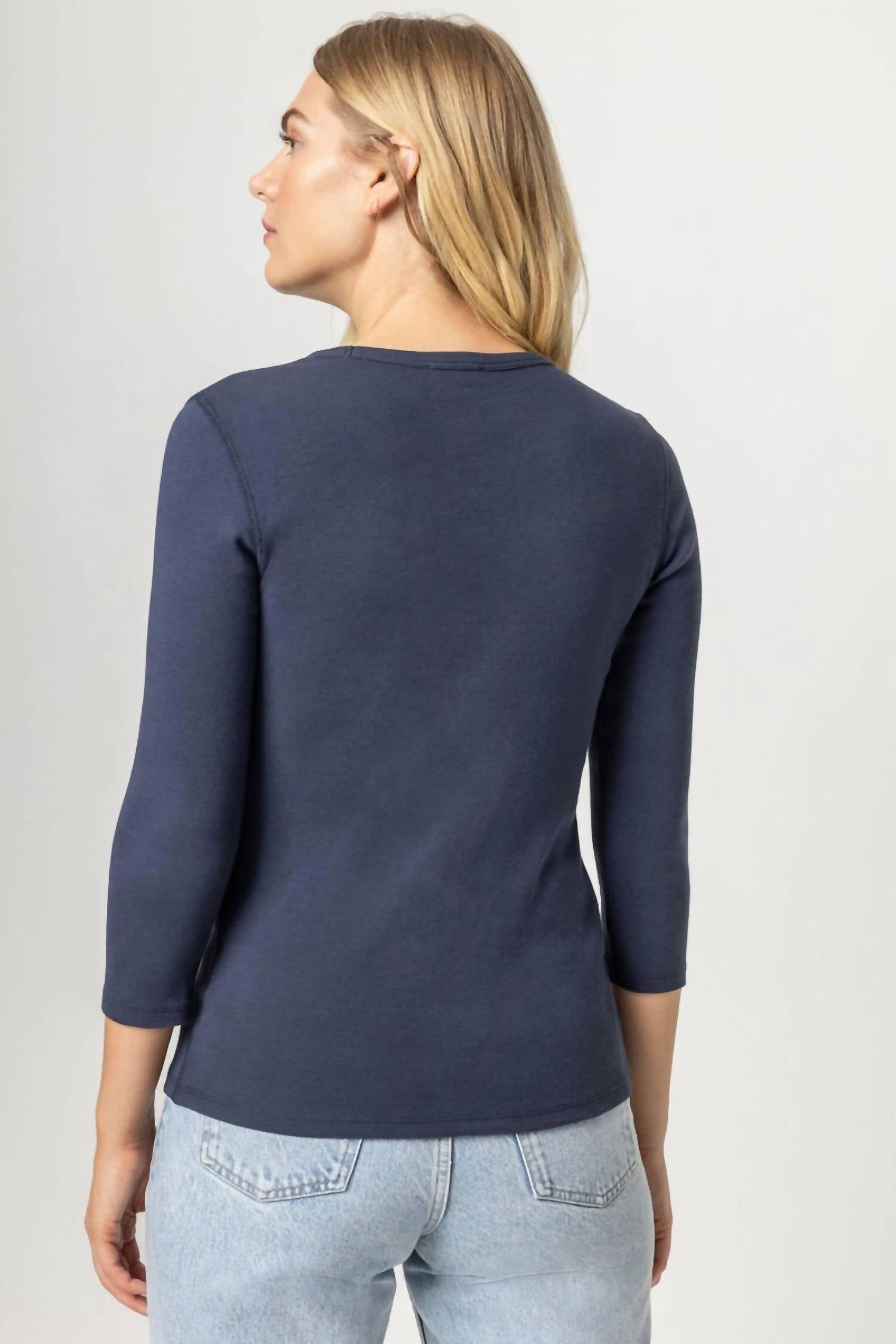 Lilla P - Three Quarter Sleeve Crew Neck Top