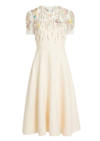 Valentino - Women's Embellished Tulle-paneled Crepe Midi Dress