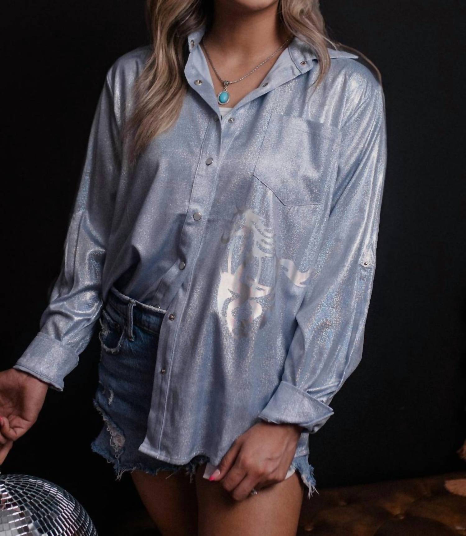Merigold Kiss - Wild Horses Pearl Snap Button Down Shirt