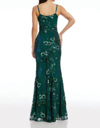 Dress The Population - Tori Floral Sequin Gown
