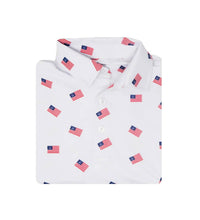 Bald Head Blues - Boys' Usa Flag Golf Polo