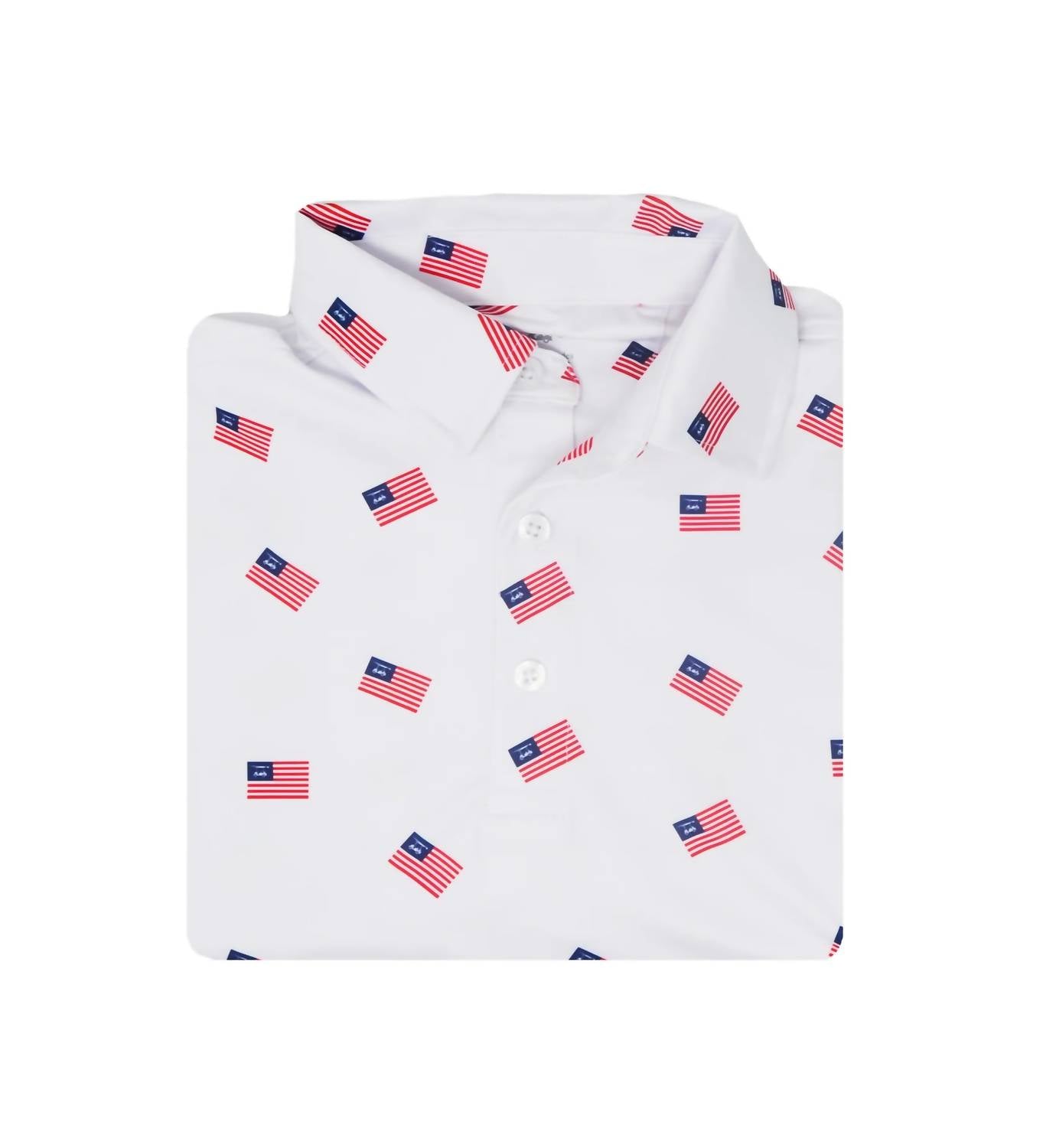 Bald Head Blues - Boys' Usa Flag Golf Polo