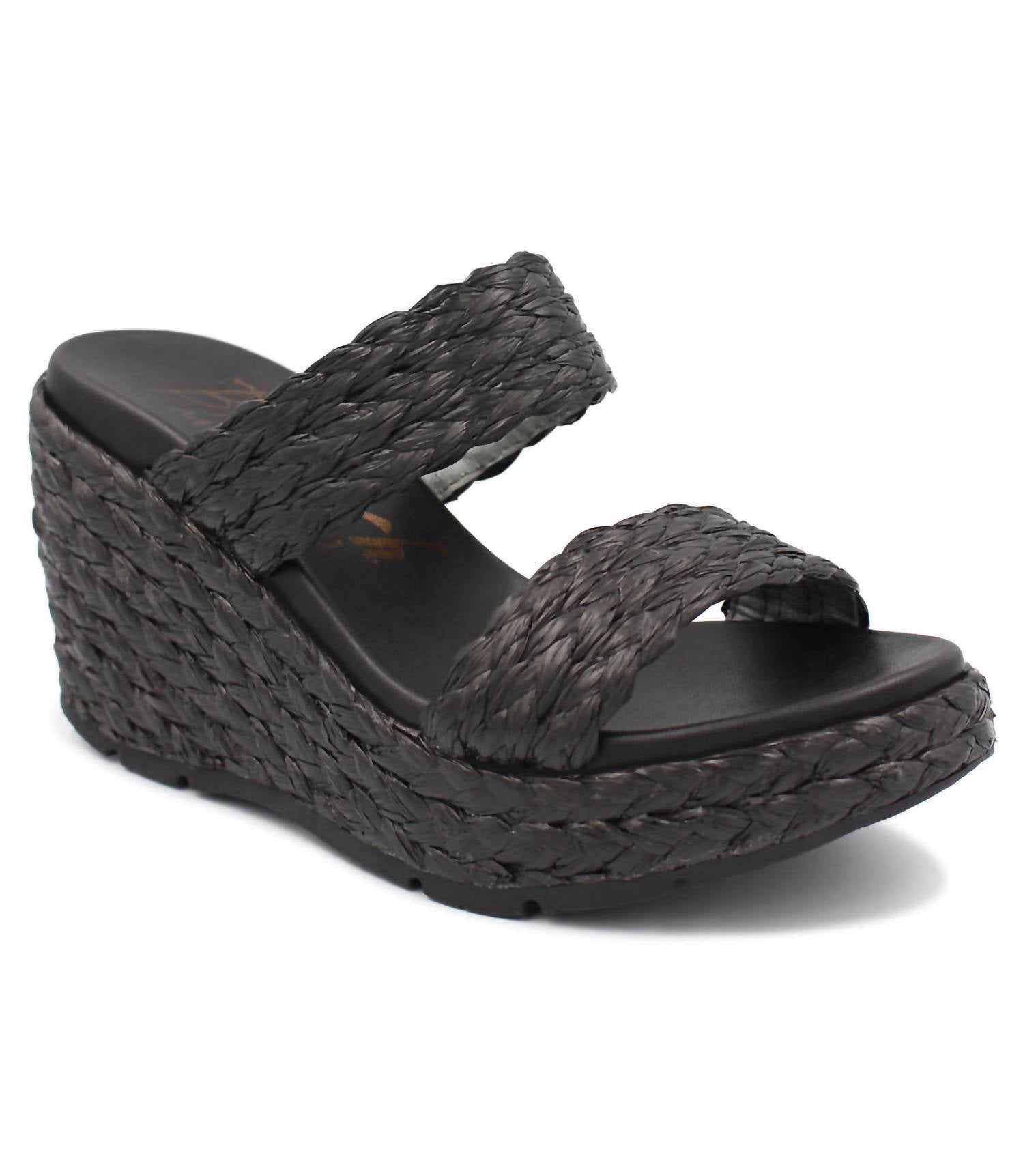 BLOWFISH Women's Bermuda Raffia Sandal in black - women's sandal