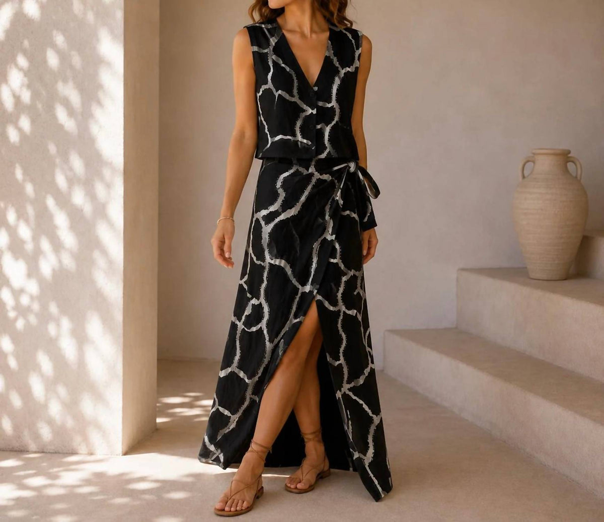 Mystery Resort - Virelle Top And Maxi Skirt Set