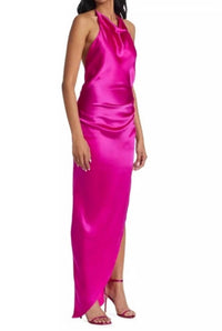 Amanda Uprichard - Elektra Gathered Silk Halter Gown