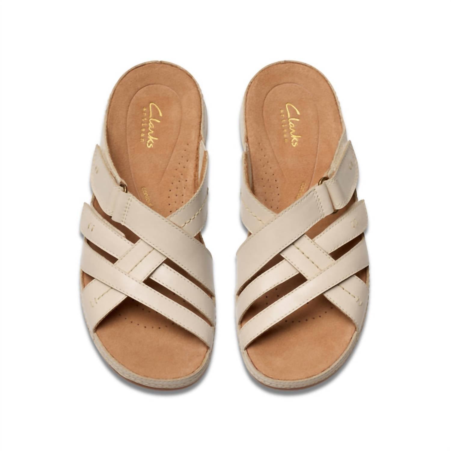 Clarks Women's Cecily Slides in cream - women's sandal - alternate view
