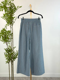 The Korner Women's Karine Pants in blue stripe - women's pants - detail view
