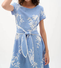 Joseph Ribkoff - Floral Stripe Fit And Flare Dress