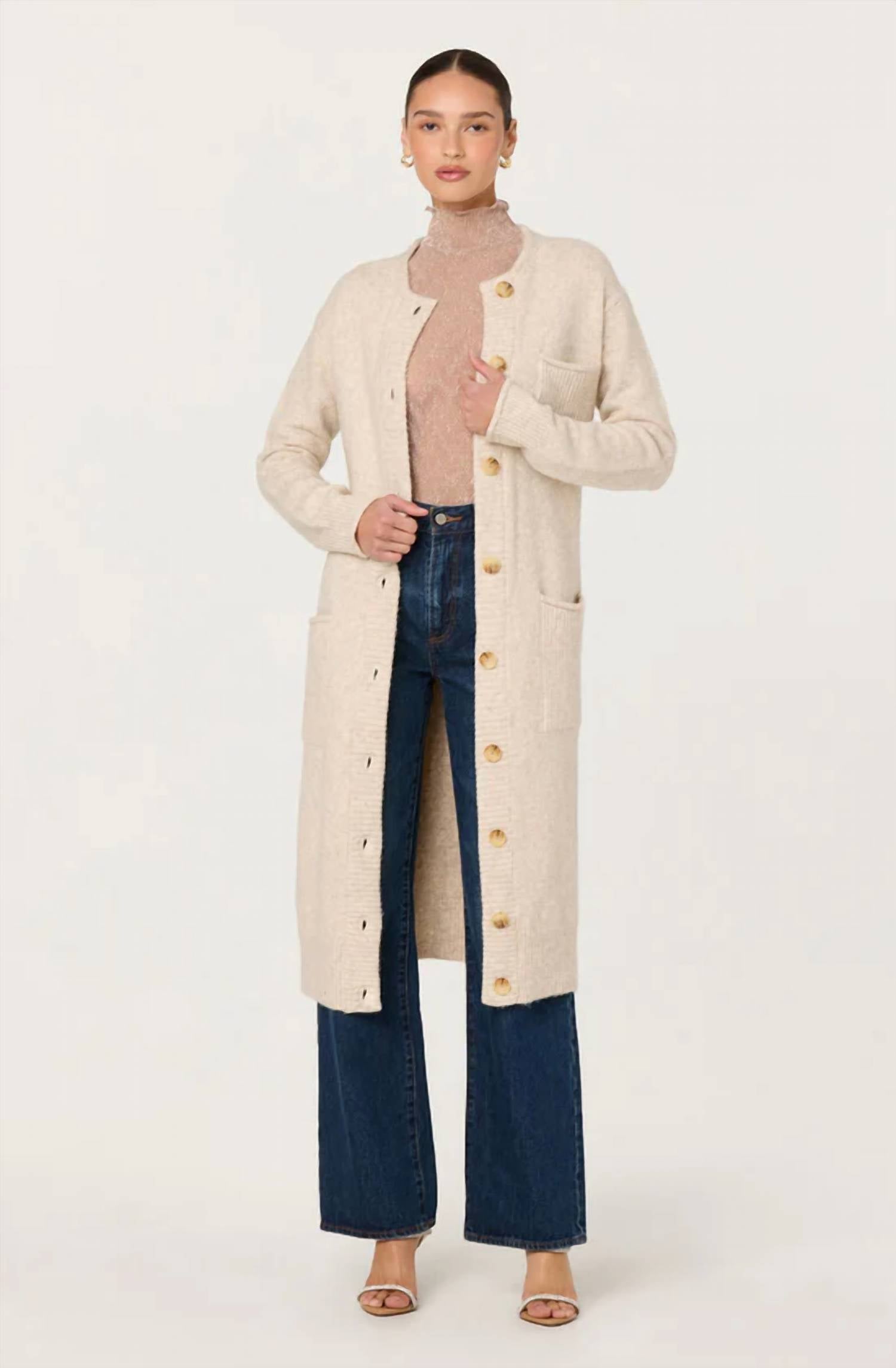 Astr - Meris Belted Longline Cardigan