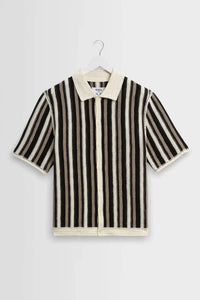 Wax London - Stripe Crochet Porto Polo Shirt