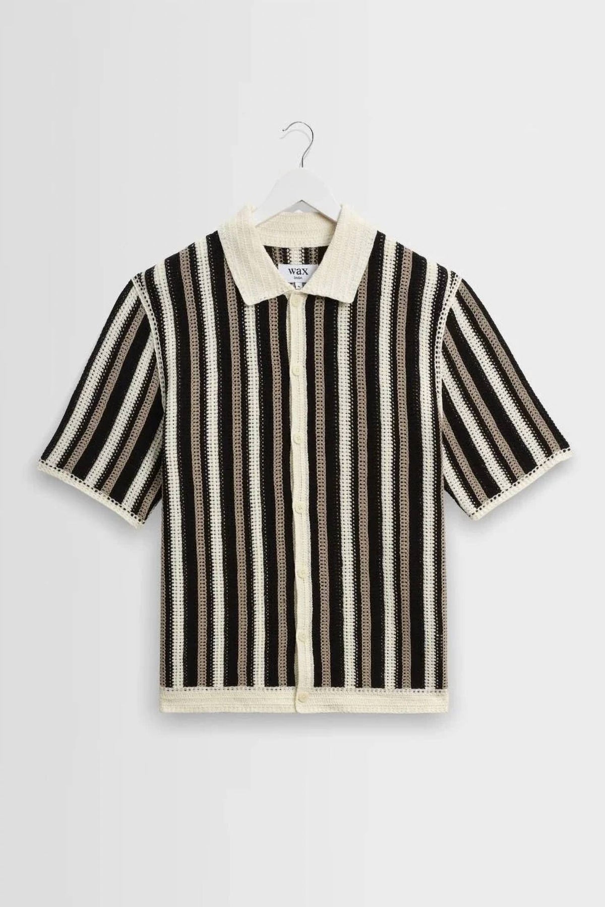 Wax London - Stripe Crochet Porto Polo Shirt