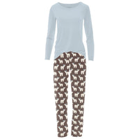 Kickee - Women's Long Sleeve Tee & Pajama Pants Set