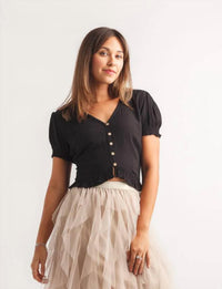 Papillon - Cropped Short Sleeve Top