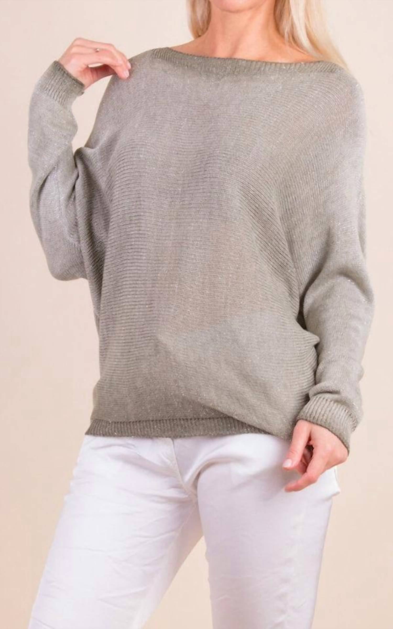 Gigi Moda - Argento Long Sleeve Sweater