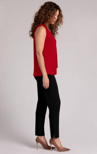 Sympli - Sleeveless Double Layer Shell Top With Jewel Neck