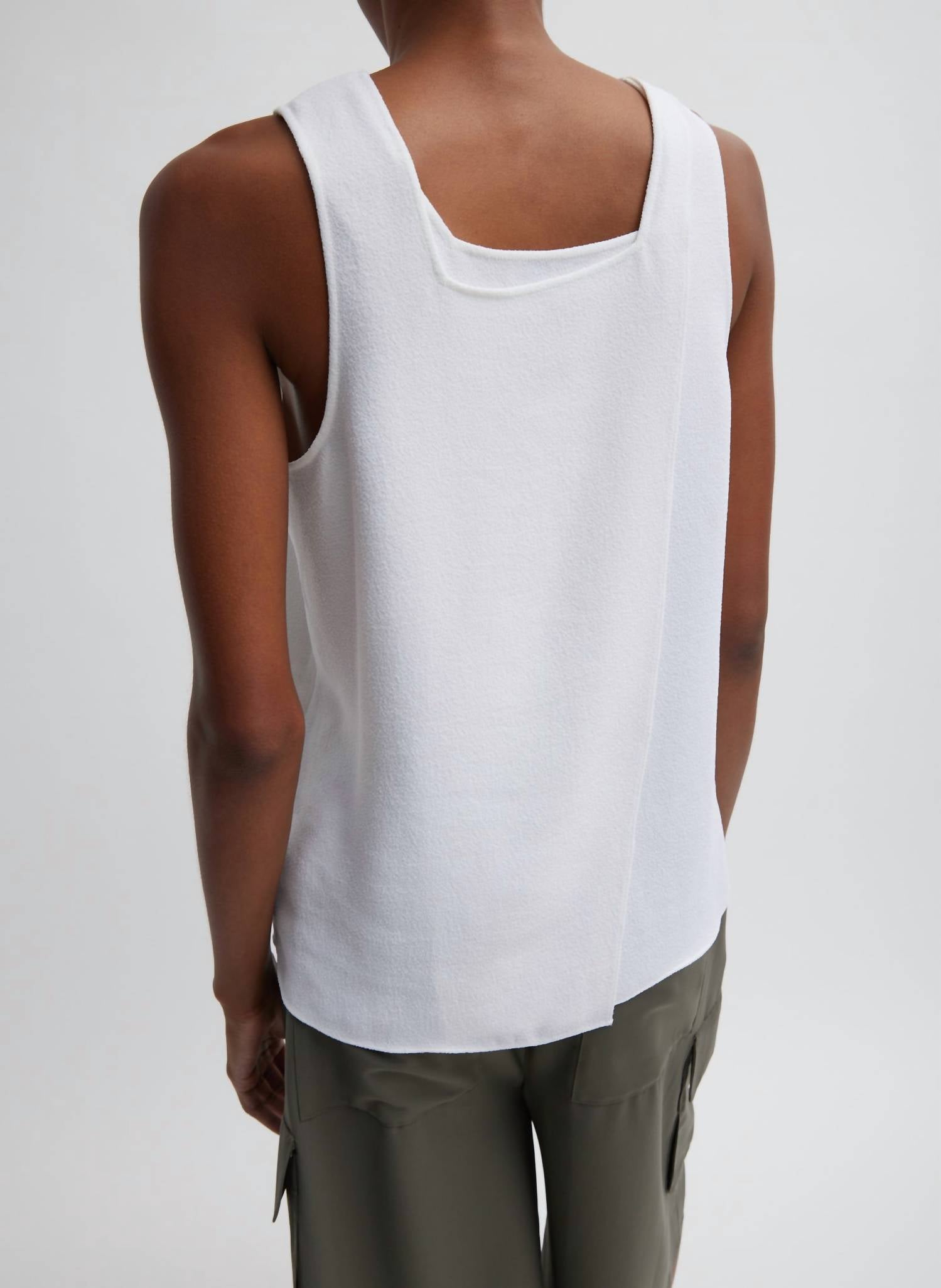Tibi - Sable Square Neck Cross Back Tank Top