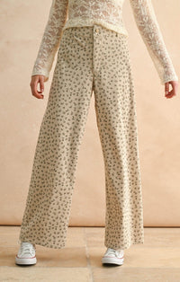 Miou Muse - Floral Corduroy Pants