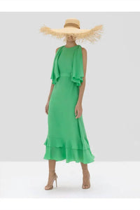 ALEXIS Cateline Midi Dress in kelly green - women's dress - detail view