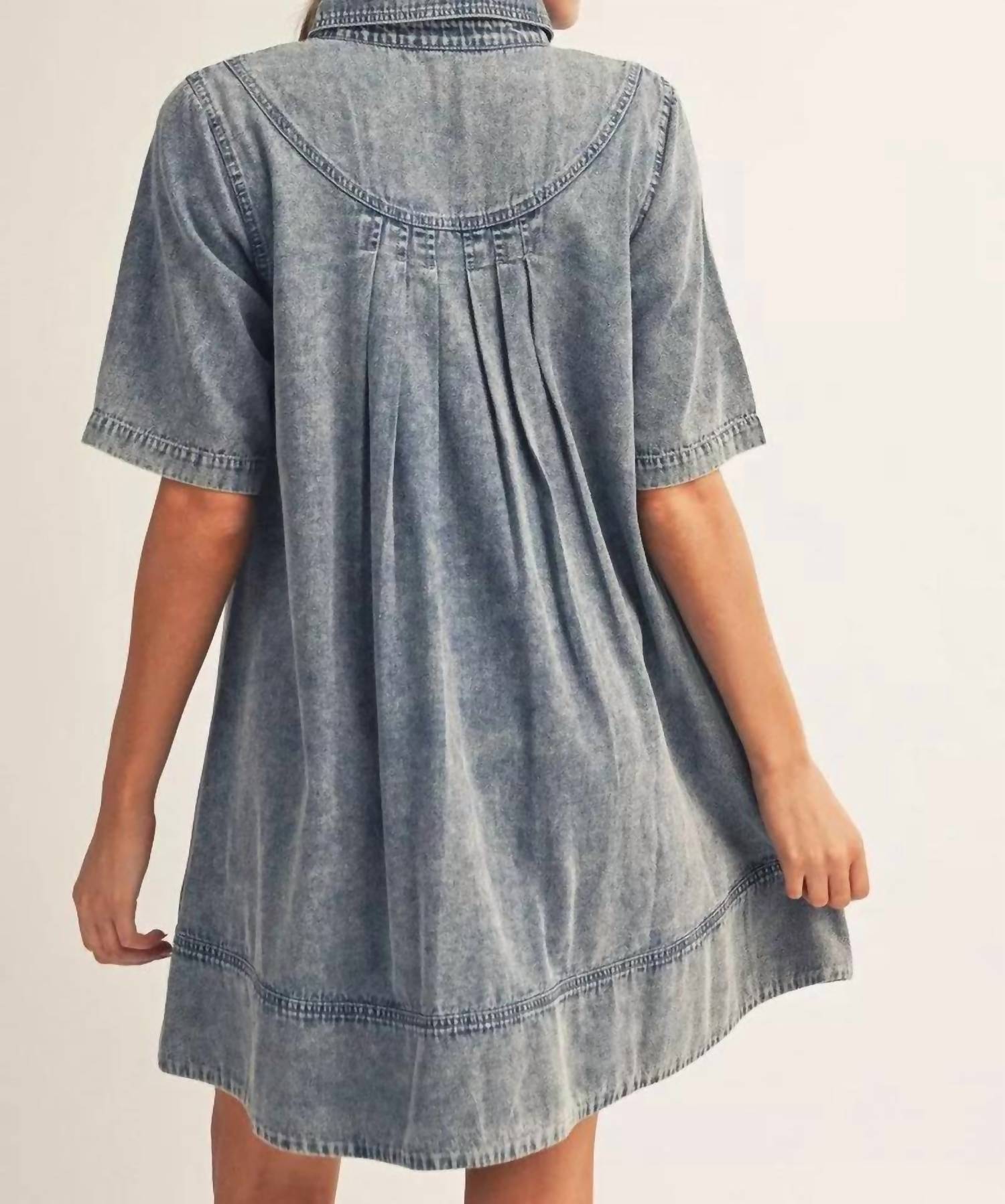 Jodifl - All Of Me Short Sleeves Denim Dress