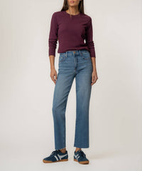 KUT FROM THE KLOTH Avery Straight Leg Jeans With Raw Hem in building wash - women's jeans
