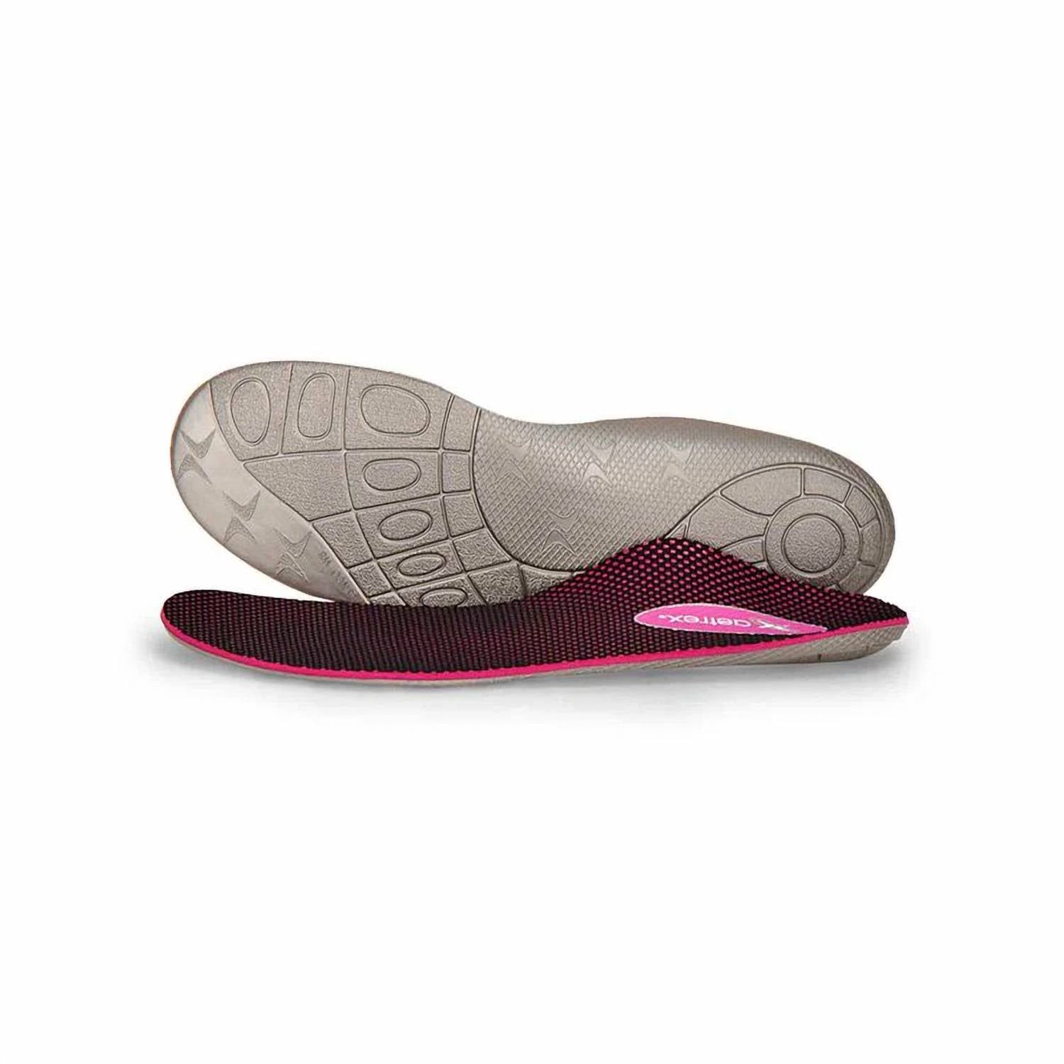 Aetrex Women's Speed Posted Orthotic Insole in pink grey - women's sneaker - detail view