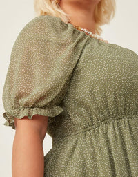 Hayden La - Square Neck Puff Sleeve Mini Dress