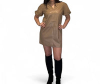 Thml - Natasha Puff Sleeve Leather Mini Dress