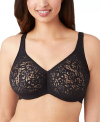 Wacoal Halo Lace Full Coverage Underwire Bra - Cup DD in black - women's intimate