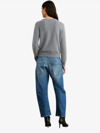 NILI LOTAN Nora Sweater in medium grey melange - women's sweater - alternate view
