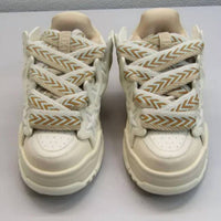 Kaalixto Women's Round Toe Sneakers in white cream - women's sneaker - detail view