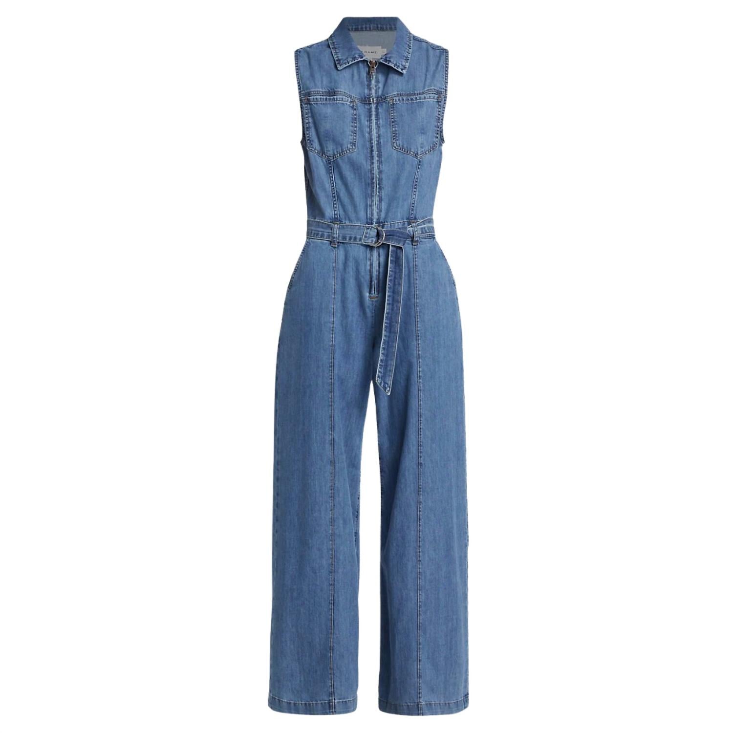 Frame - Sleeveless Wide Leg Jumpsuit