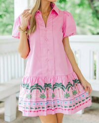 Tcec - Talia Tropical Hem Mini Dress