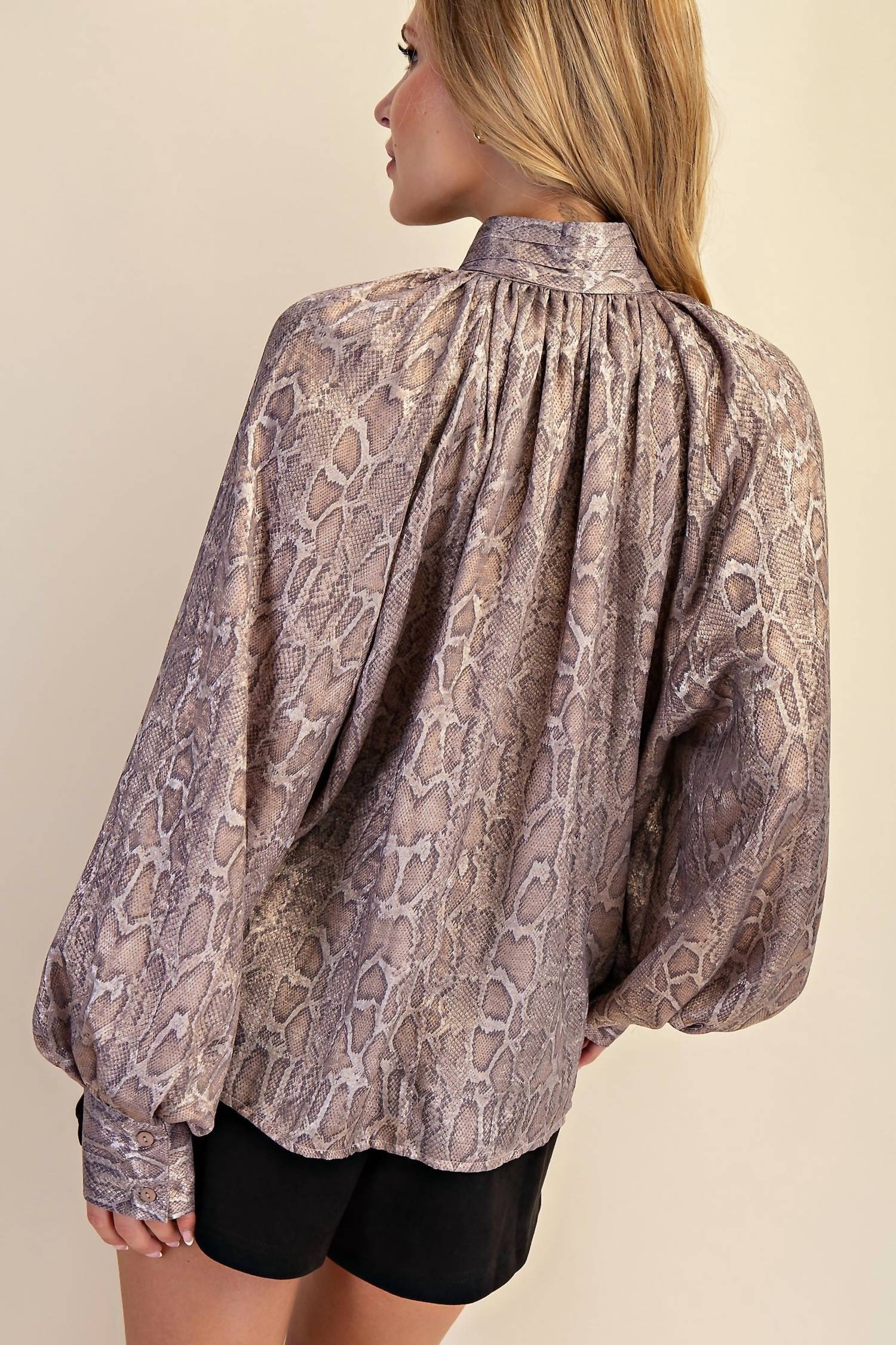 Glam - Viper Bow Silky Shirt