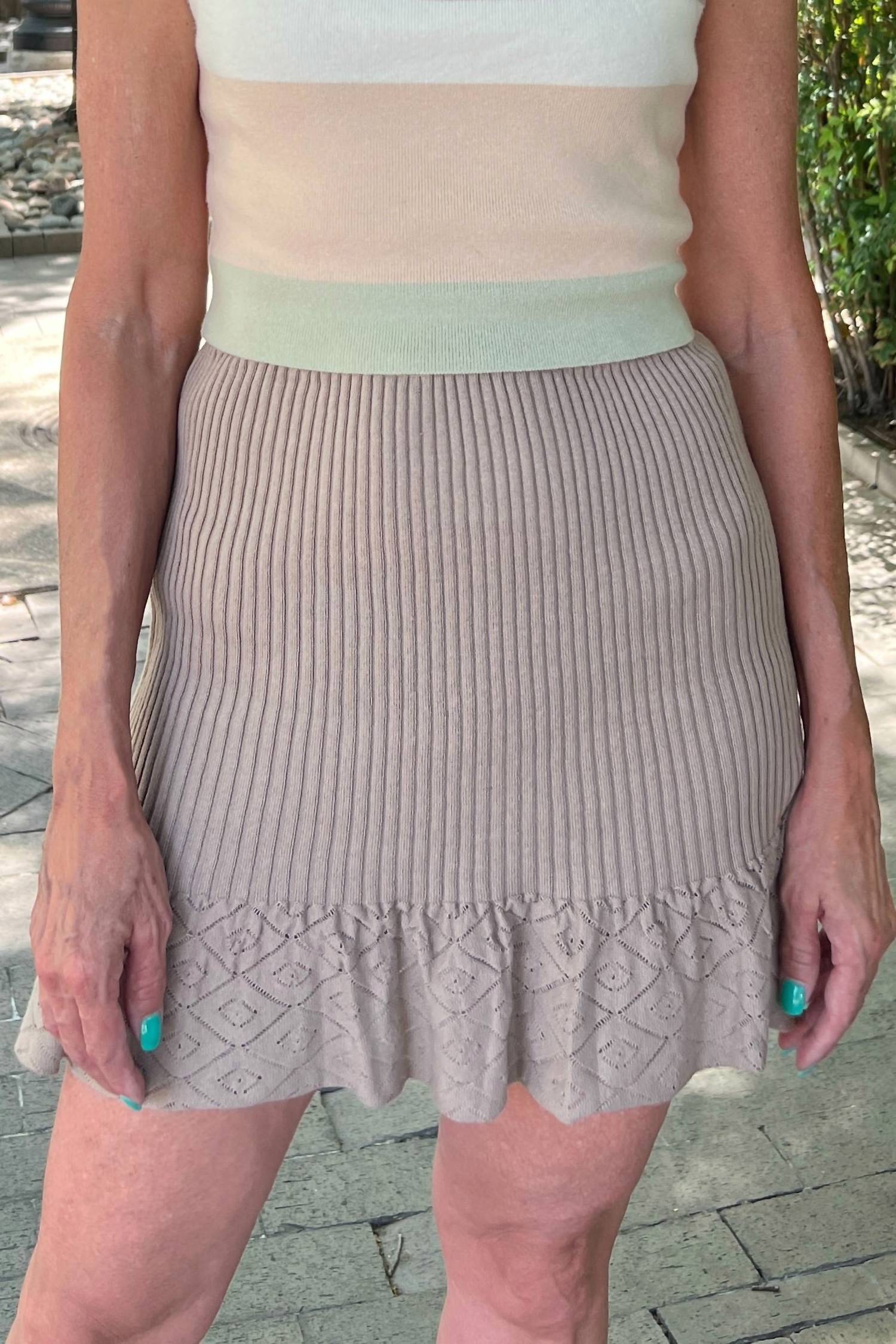 Bsl - Ruffled Knit Mini Skirt