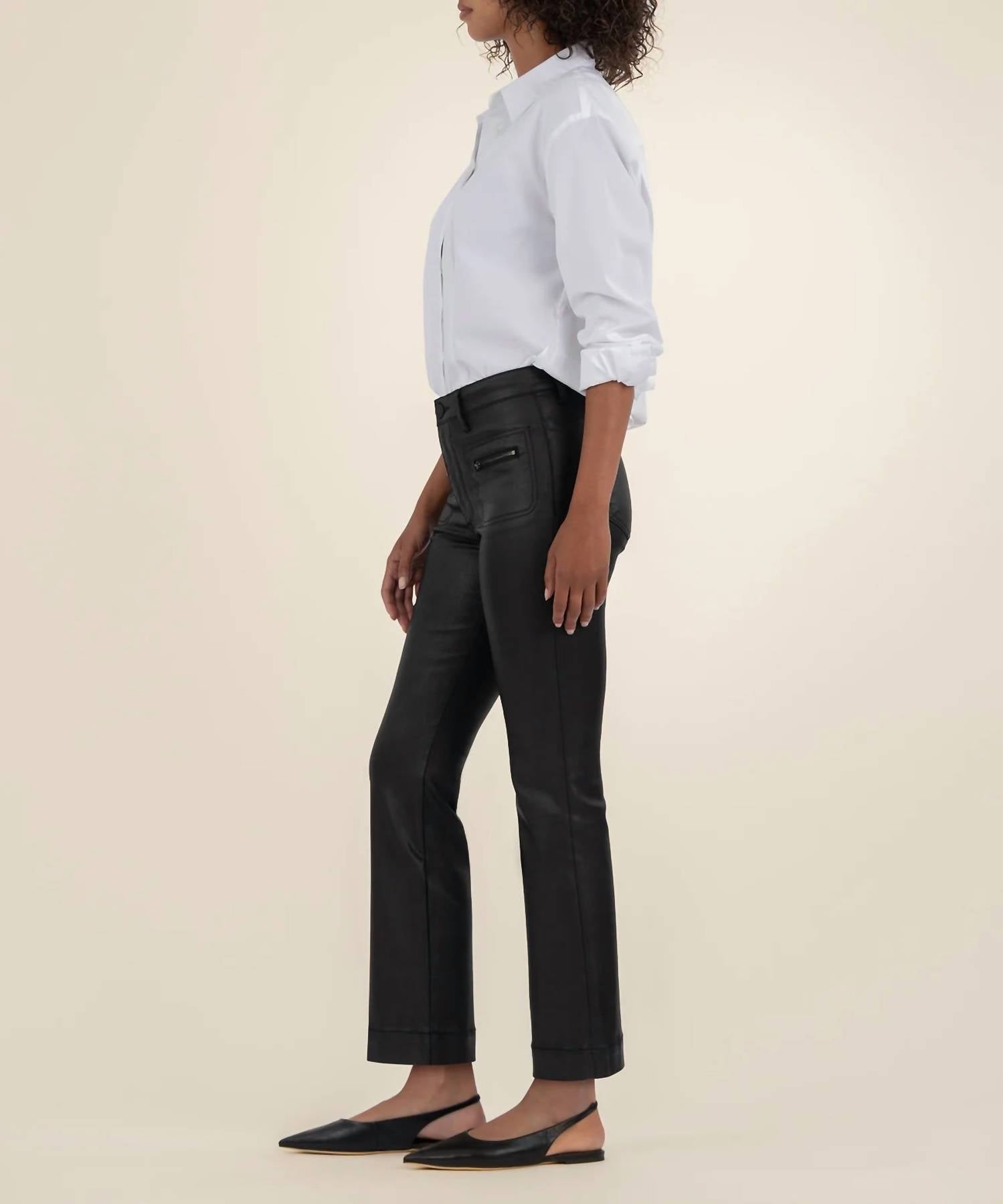 Kut From The Kloth - Kelsey Coated High Rise Ankle Flare Pants