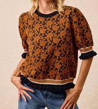 Bibi - Textured Rose Knit Blouse