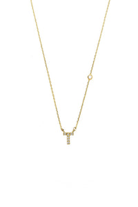 Tai Jewelry Women's Initial T Necklace in gold - women's jewelry