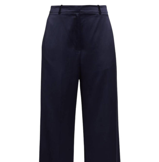 Something Navy - Women's Silky Wide Leg Trousers