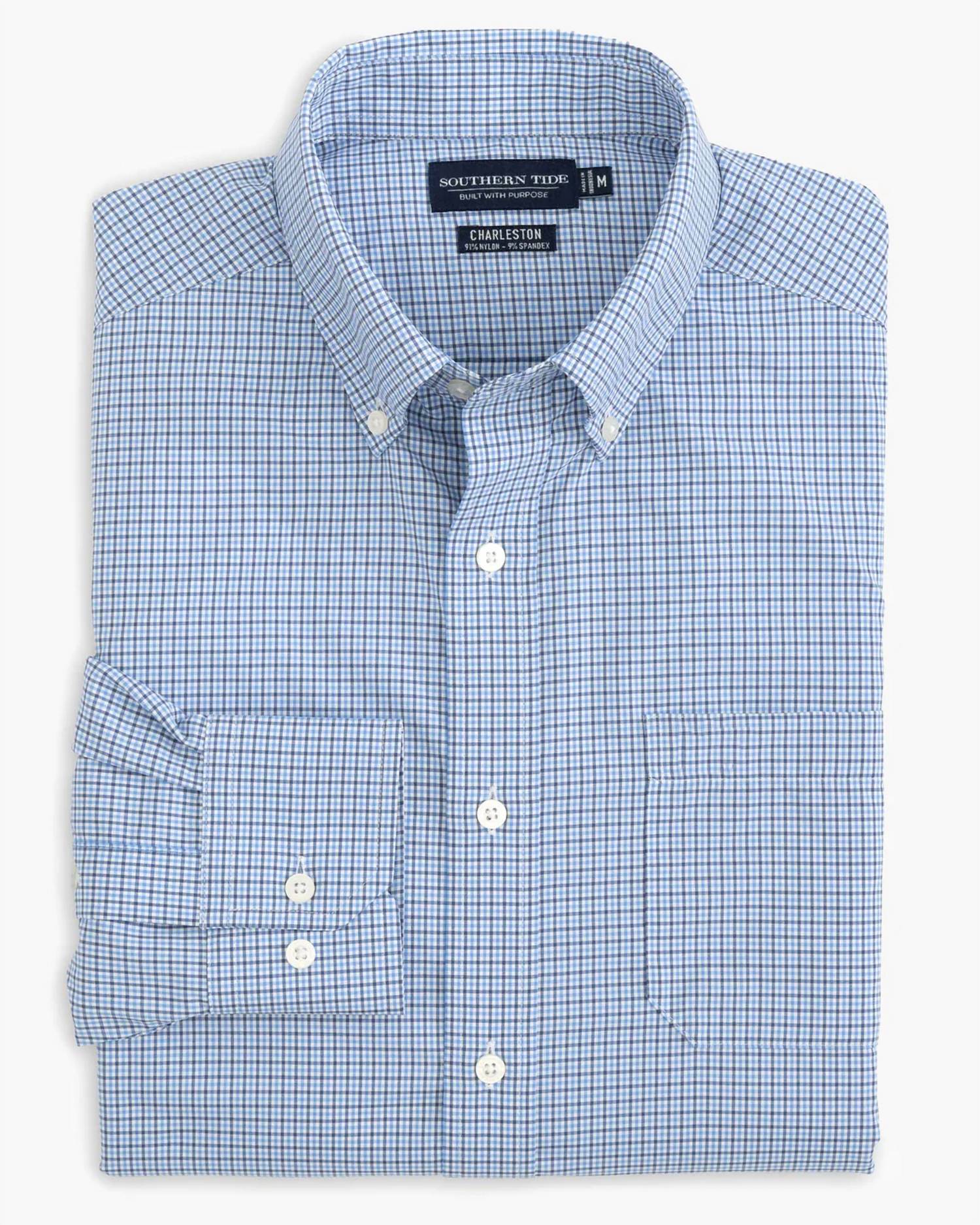 SOUTHERN TIDE Intercoastal Sport Shirt in seven seas blue - men's shirt - view 6