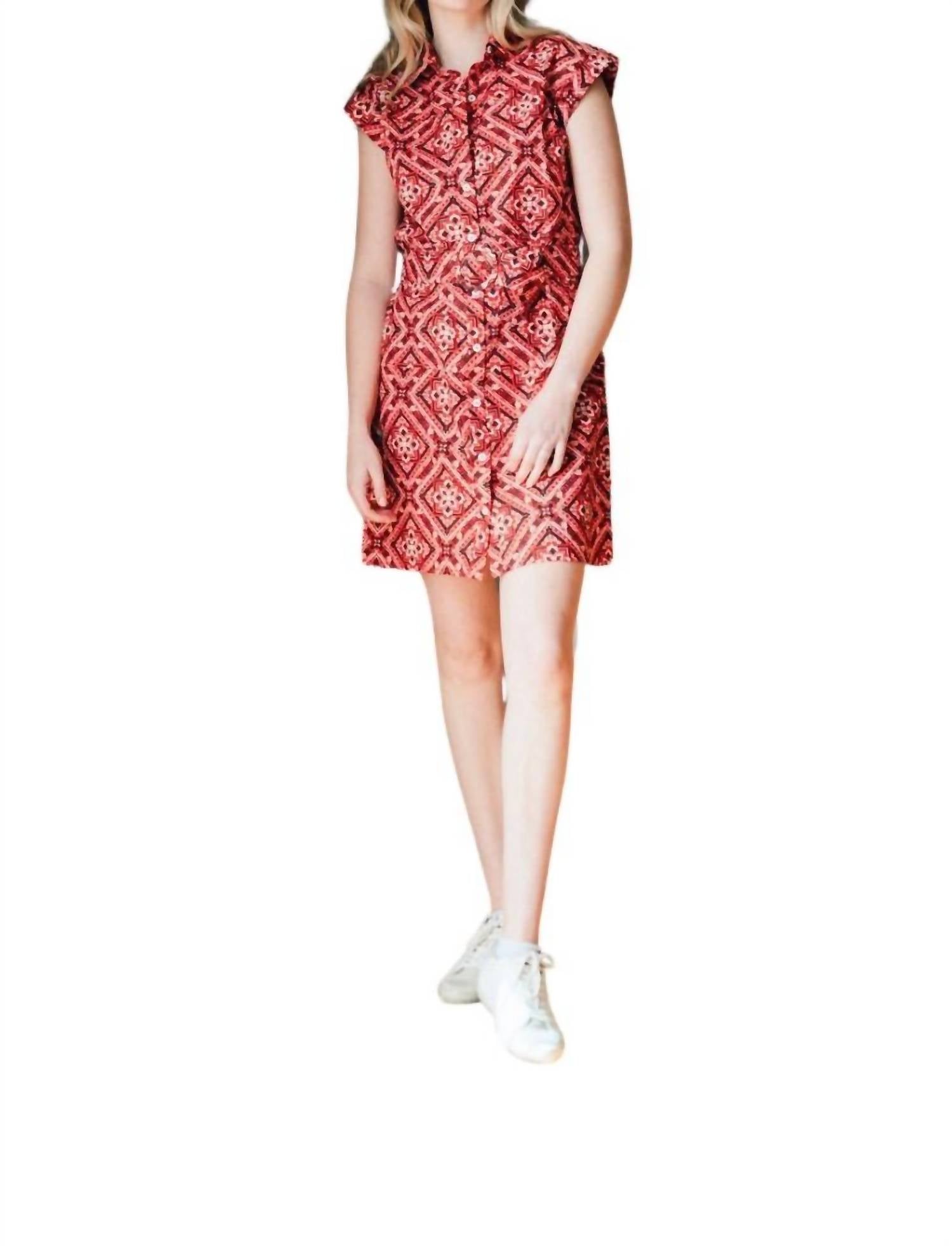 Never A Wallflower - Coral Bandana Mini Dress