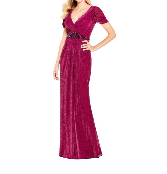 Cameron Blake - SHIMMER JERSEY SHEATH LONG DRESS