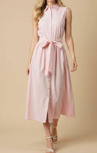 Pinch - Sleeveless Button Flared Dress