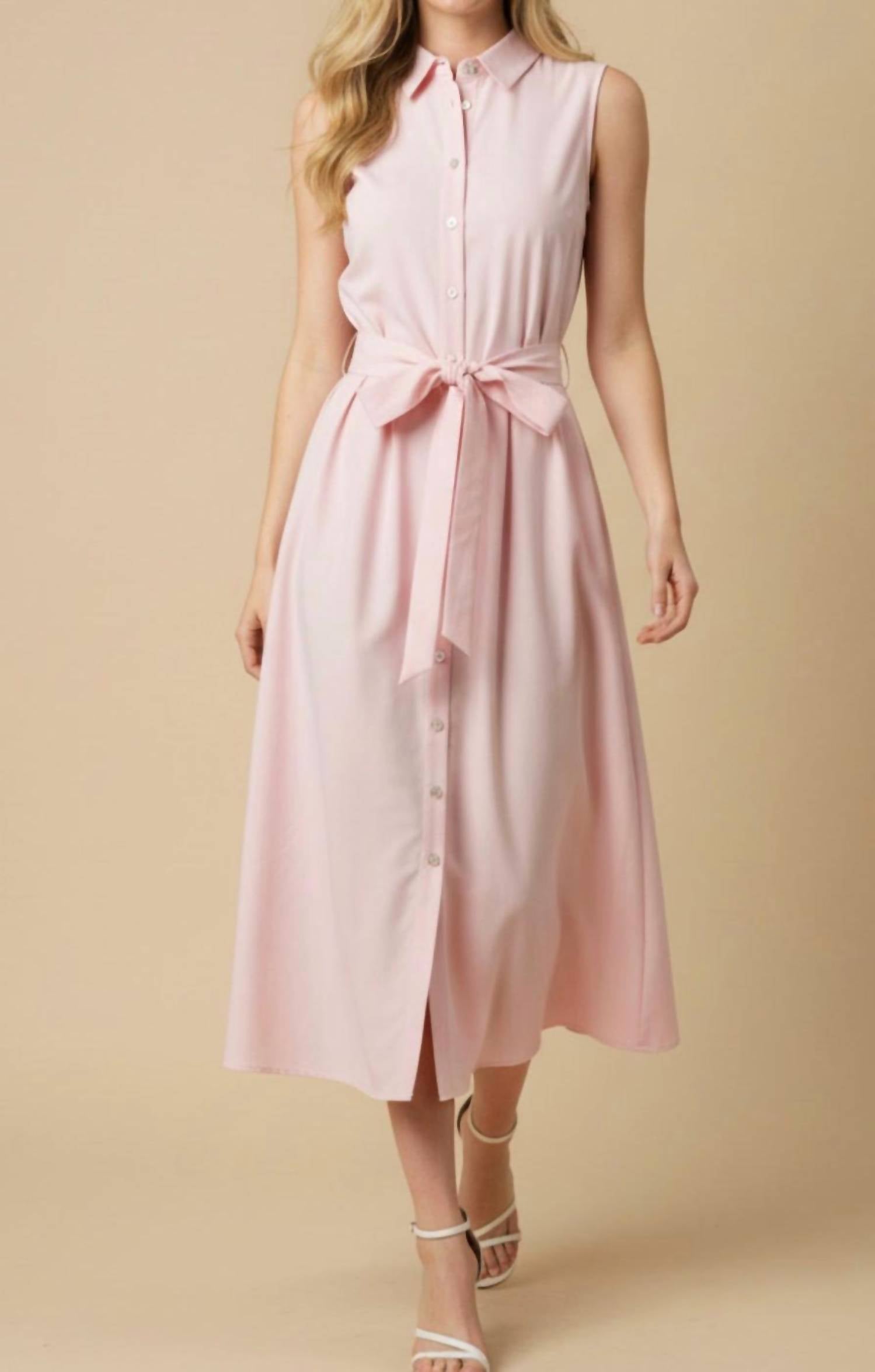 Pinch - Sleeveless Button Flared Dress