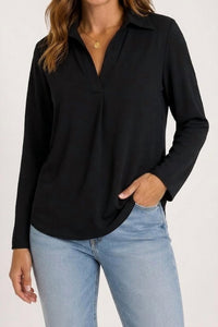 Isle Apparel - Chic After Dark Collared Tunic Top