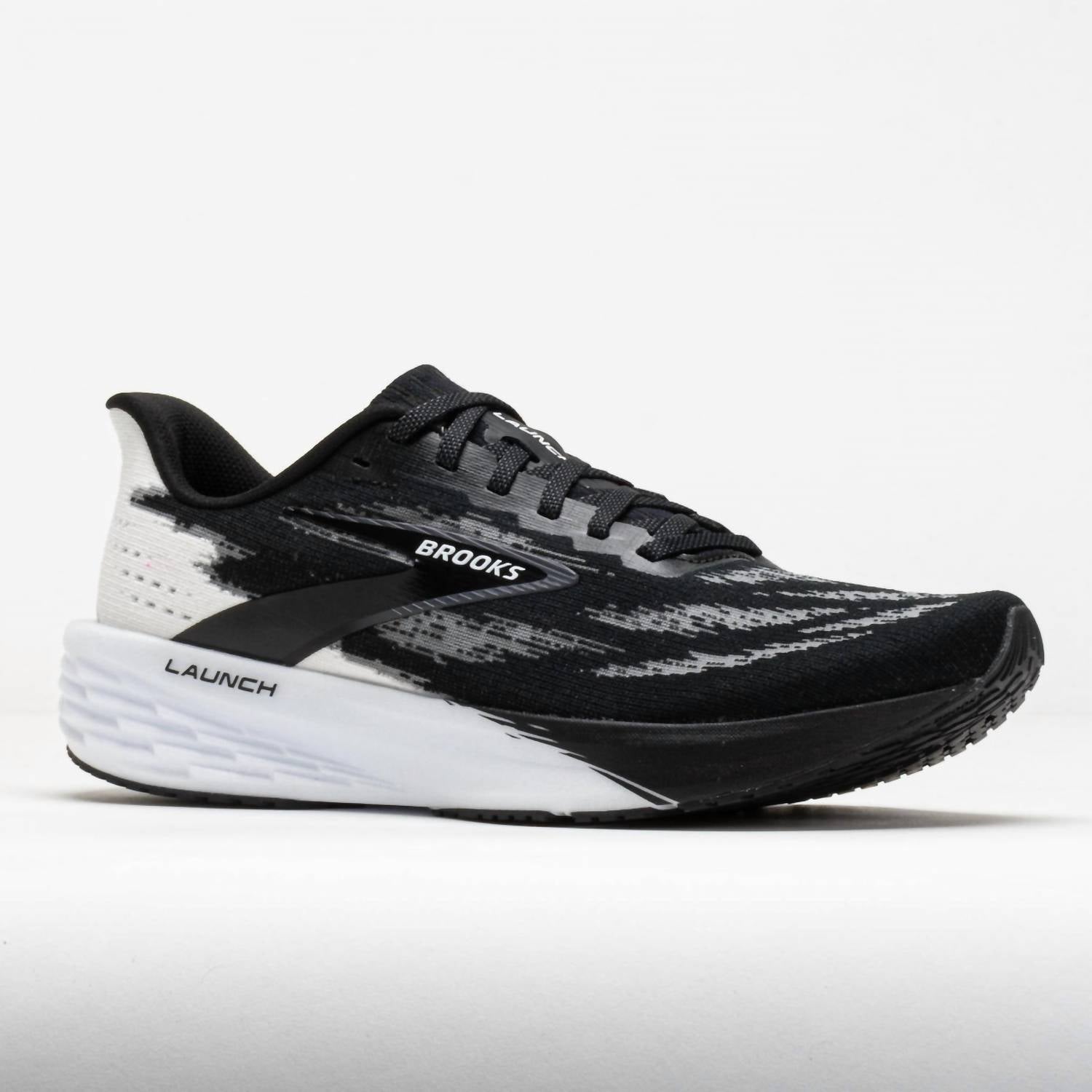 BROOKS Men’s Launch 11 Running Shoes in black white 1 - men's sneaker - detail view