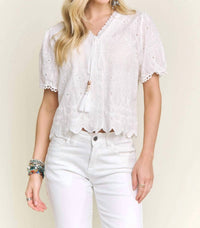Kld - Erin Eyelet Embroidered Top