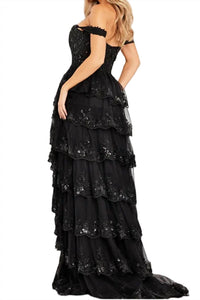 Jovani - Off the Shoulder Evening Gown